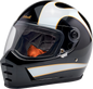 BILTWELL Lane Splitter Helmet - Gloss Black/White Flames - XL 1004-570-505