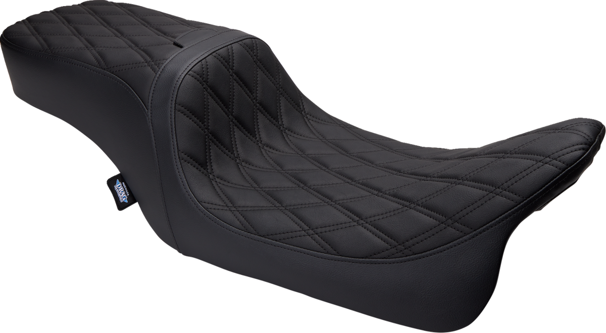 DRAG SPECIALTIES SEATS Predator 2-Up Seat - Vinyl - Double Diamond - w/o Backrest - FLH/FLTR '08-'23 0801-1500