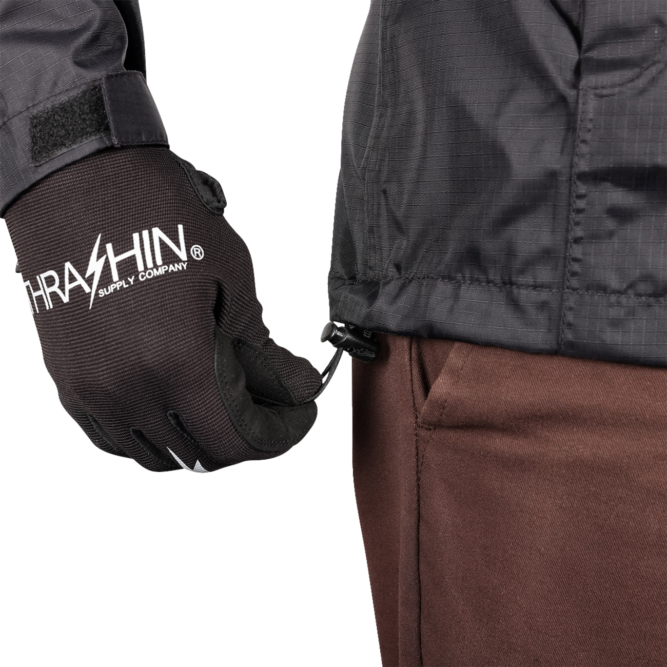 THRASHIN SUPPLY CO. Mission WP Rain Jacket - Black - Medium TMJ-15-09