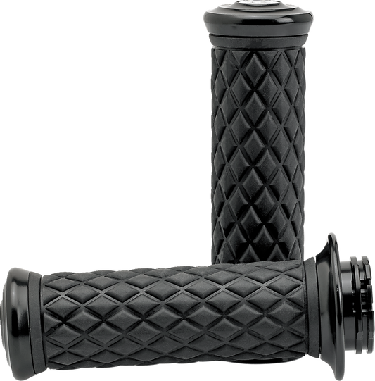BILTWELL Alumicore Grips - TBW - Black 6608-201-01