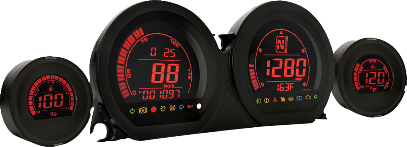 KOSO NORTH AMERICA HD-03 - Four-Piece LCD Gauge Kit - Eight Changeable Colors BA064902