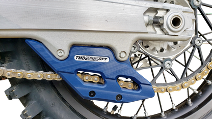 T.M. DESIGNWORKS Factory Edition Chain Guide With Replacement Wear Pad - Blue - Gas Gas/Husqvarna/KTM RCG-KT5-BL2