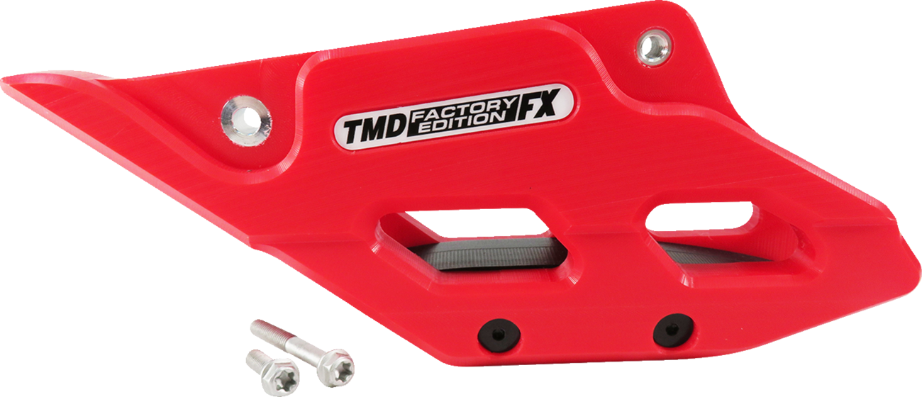 T.M. DESIGNWORKS Factory Edition Chain Guide With Replacement Wear Pad - Red - Gas Gas/Husqvarna/KTM RCG-KT5-RD