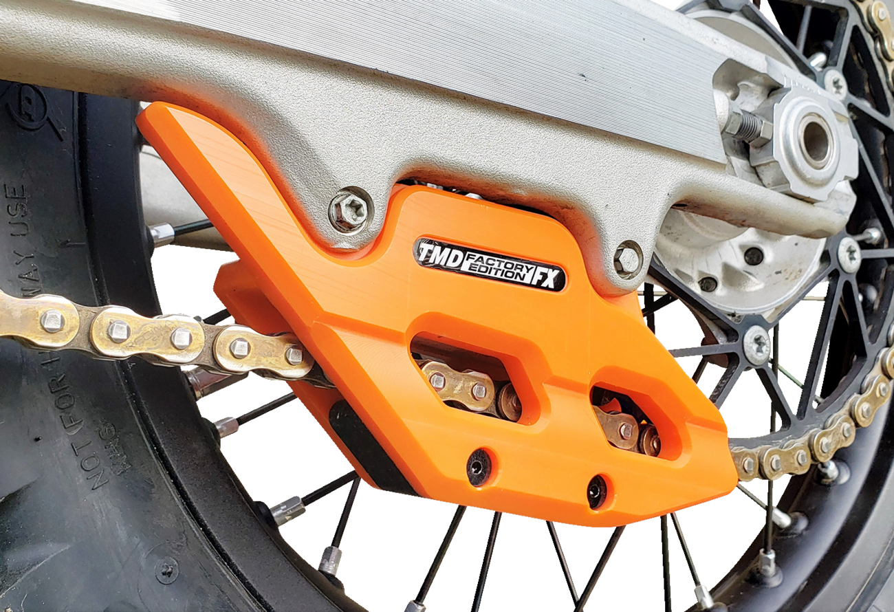 T.M. DESIGNWORKS Factory Edition Chain Guide With Replacement Wear Pad - Orange - Gas Gas/Husqvarna/KTM RCG-KT5-OR