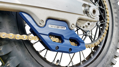 T.M. DESIGNWORKS Factory Edition Chain Guide With Replacement Wear Pad - Blue - Gas Gas/Husqvarna/KTM RCG-KT5-BL2