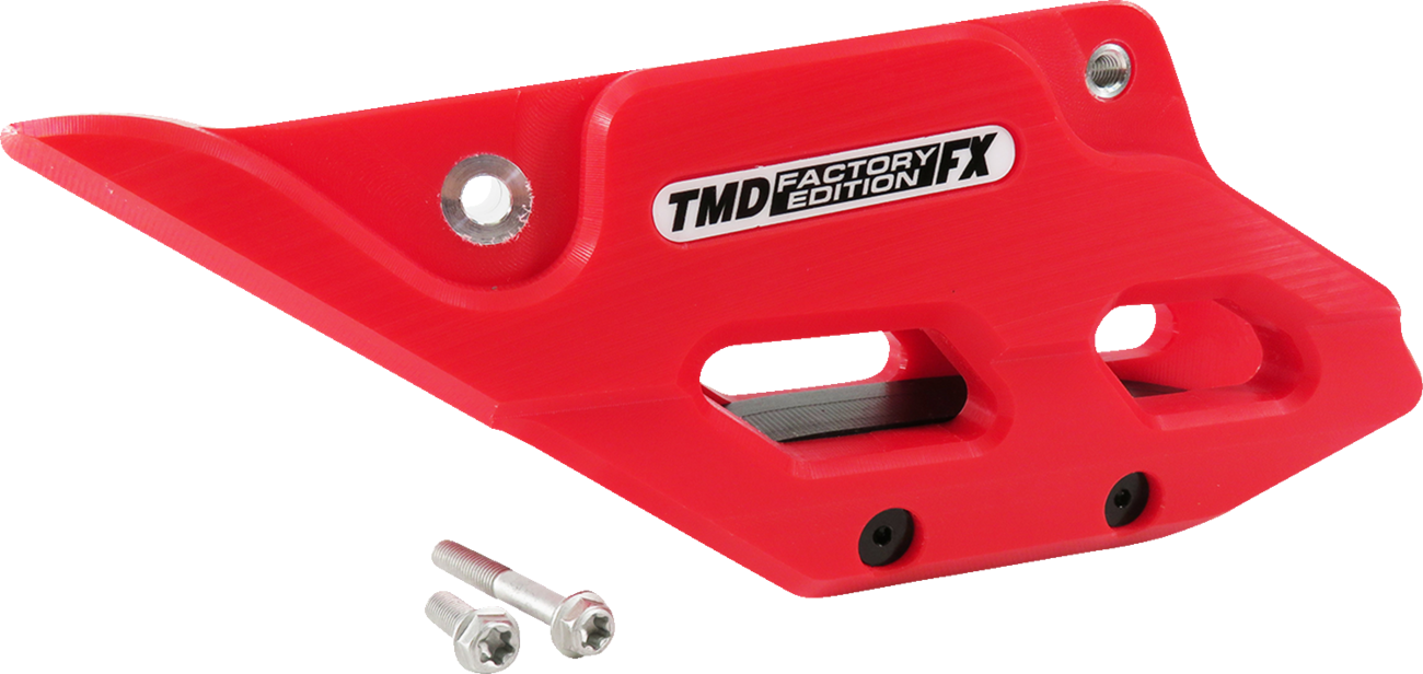 T.M. DESIGNWORKS Factory Edition Chain Guide With Replacement Wear Pad - Red - Gas Gas/Husqvarna/KTM RCG-KT5-RD