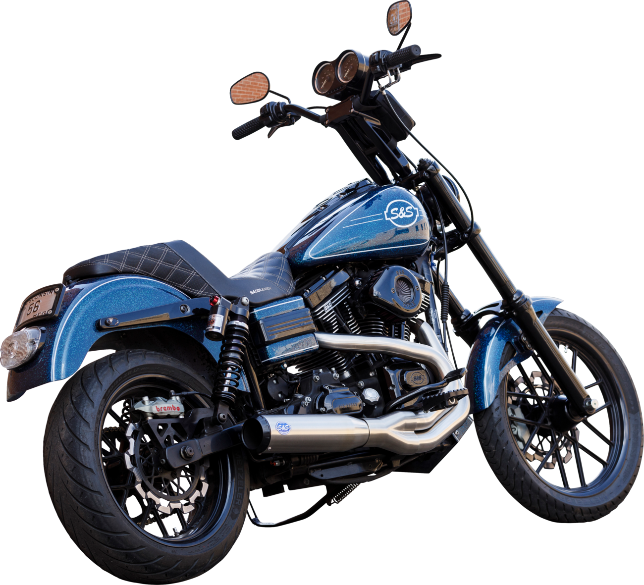 S&S CYCLE 2-into-1 Qualifier Exhaust System - Brushed 550-1097