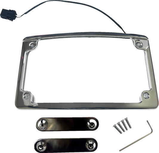 CUSTOM DYNAMICS License Plate Frame - LED - Chrome LPF-RAD-23CVO-C