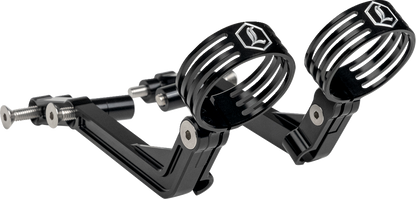 Legend Suspension Revo ARC External Reservoir Mounts for 2014+ Harley-Davidson Touring Models - Black 1313-0245