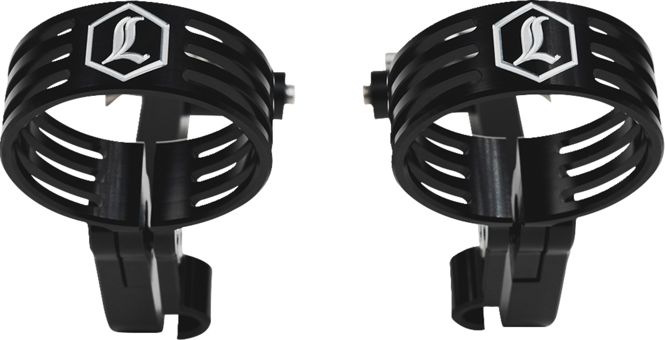 Legend Suspension Revo ARC External Reservoir Mounts for 2014+ Harley-Davidson Touring Models - Black 1313-0245