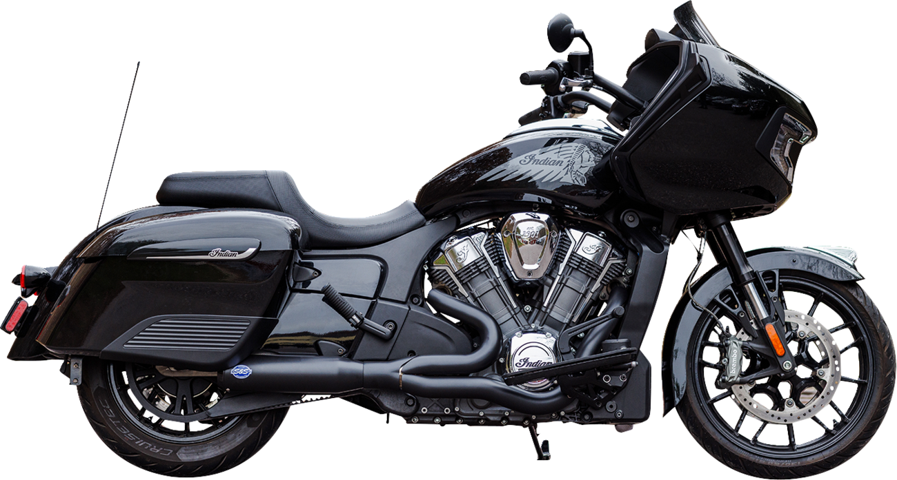 S&S CYCLE 2-into-1 Qualifier Exhaust System - Race Only - Black - Stainless Steel 550-1084