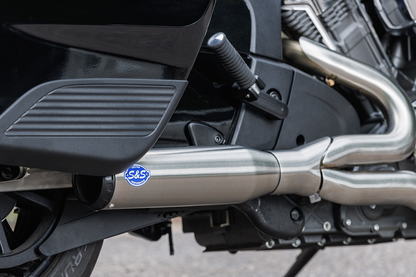 S&S CYCLE 2-into-1 Qualifier Exhaust System - 50-State - Brushed - Stainless Steel 550-1083
