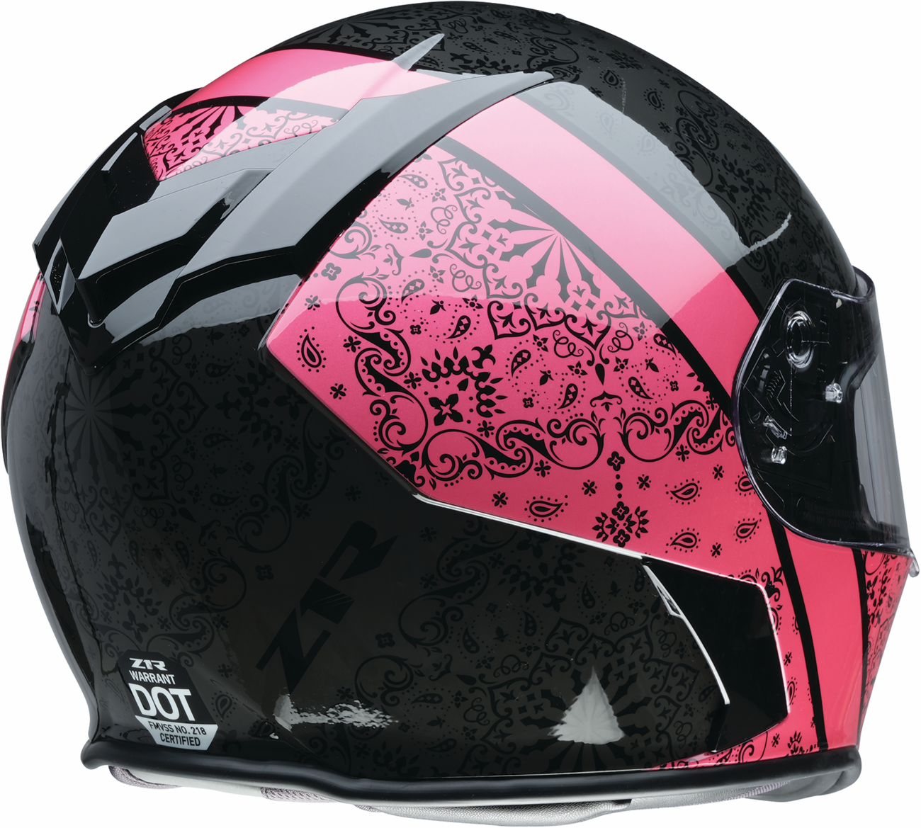 Z1R Warrant Helmet PAC Pink XL 0101-16092 with Polycarbonate Shell and Sun Visor