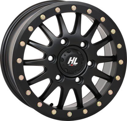 High Lifter HL24 15x7 Black Beadlock Wheel for Can-Am Maverick-R and Polaris 5-Lug Vehicles