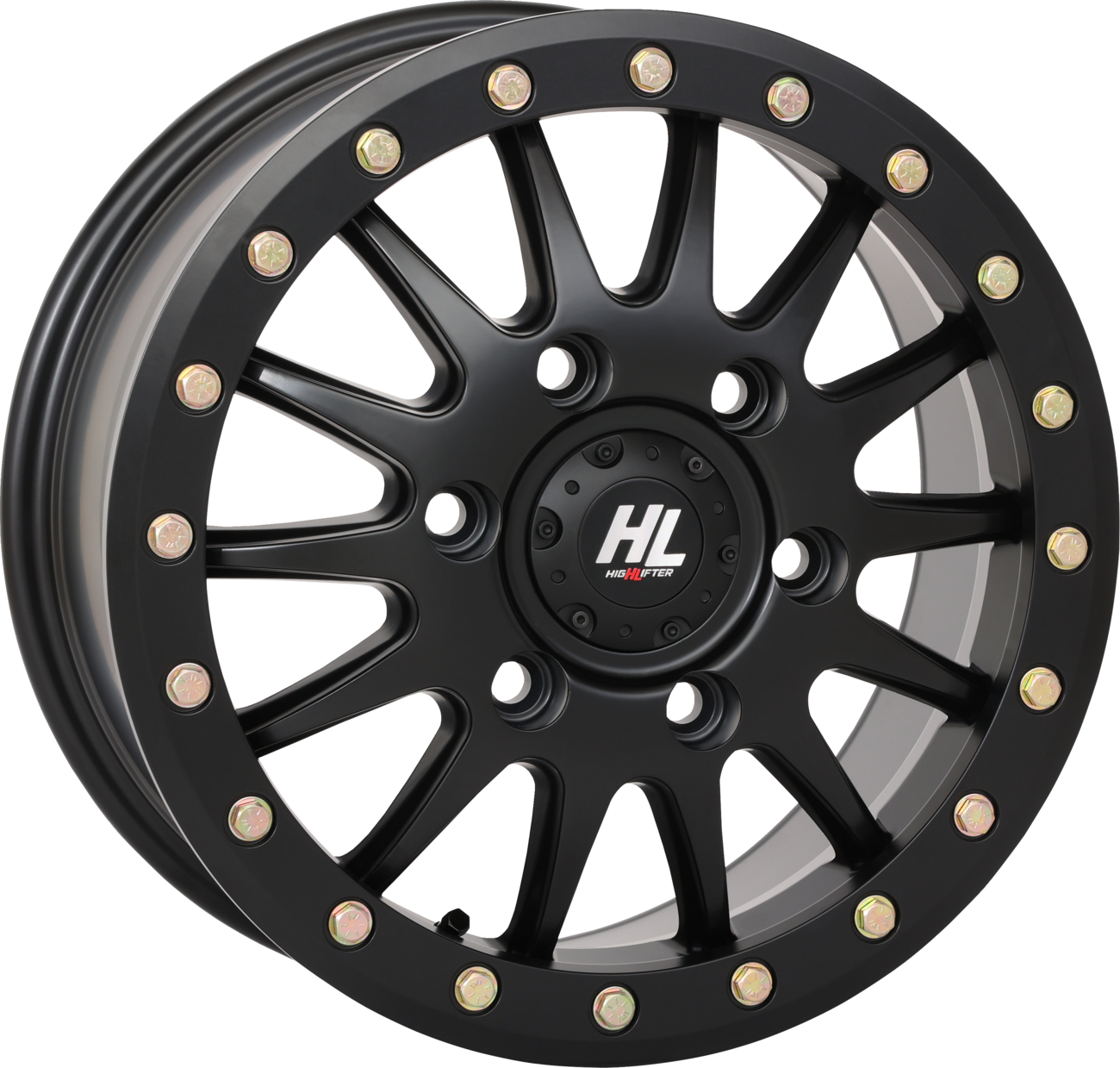 High Lifter HL24 15x7 Black Beadlock Wheel for Can-Am Maverick-R and Polaris 5-Lug Applications