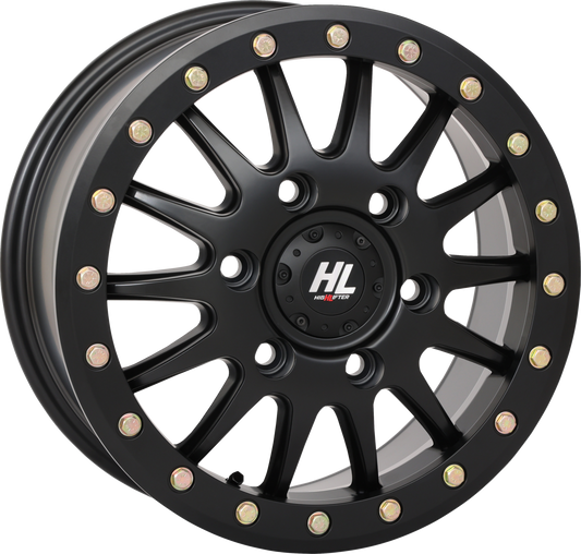 High Lifter HL24 15x7 Black Beadlock Wheel for Can-Am Maverick-R and Polaris 5-Lug Applications