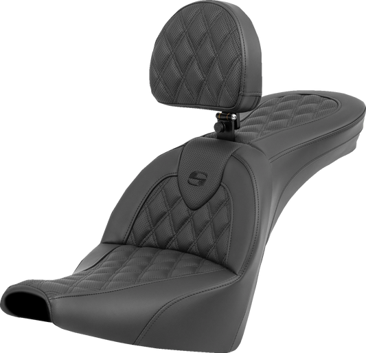 SADDLEMEN Roadsofa™ Seat - Lattice Stitch - with Backrest - FXBB/FXST '18-'24 818-30-182BR