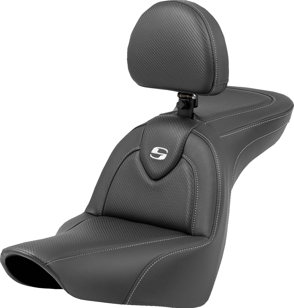SADDLEMEN Roadsofa™ Seat - Carbon Fiber - with Backrest - FXLR/FLSB '18-'25 818-29-185BR