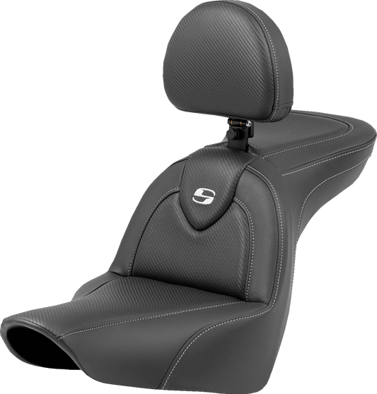 SADDLEMEN Roadsofa™ Seat - Carbon Fiber - with Backrest - FXLR/FLSB '18-'25 818-29-185BR