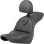 SADDLEMEN Roadsofa™ Seat - with Backrest - Black/Black Stitching - FXLR/FLSB '18-'23 818-29-187BR