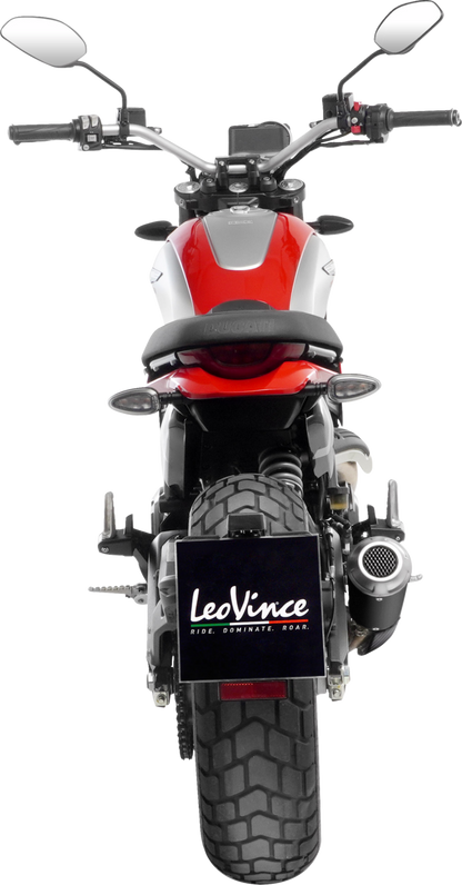 LEOVINCE LV-10 Slip-On Muffler - Black - Stainless Steel 15266B