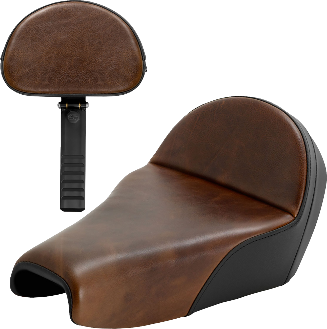 SADDLEMEN Lariat Solo Seat - Distressed Leather - 3.3 Gal Tank - XL '04-'22 807-11B-0041
