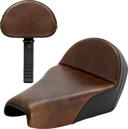 SADDLEMEN Lariat Solo Seat - Distressed Leather - 3.3 Gal Tank - XL '04-'22 807-11B-0041