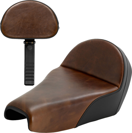 SADDLEMEN Lariat Solo Seat - Distressed Leather - 3.3 Gal Tank - XL '04-'22 807-11B-0041
