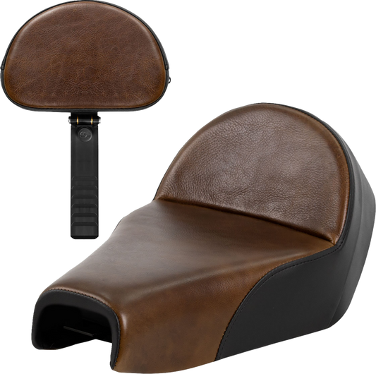 SADDLEMEN Lariat Solo Seat - Distressed Leather - 4.5 Gal Tank - XL '04-'22 807-03B-0041