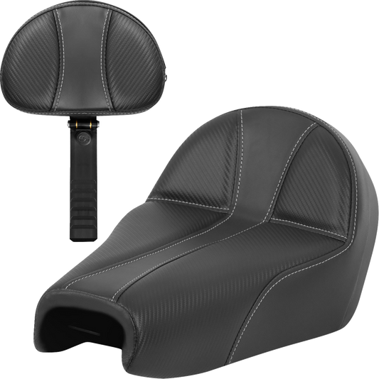 SADDLEMEN Dominator Seat - Black w/ Silver Stitching - XL '04-'22 807-03B-0042