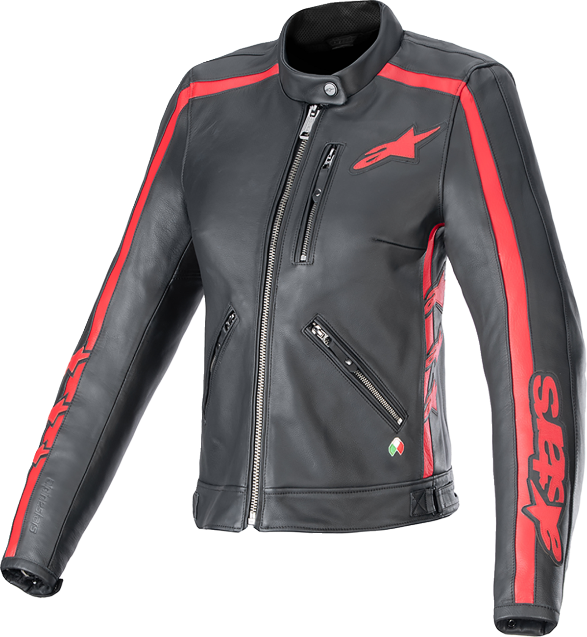 ALPINESTARS Stella Dyno Leather Jacket - Black/Haute Red - Medium 3113924-1346-M