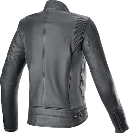 ALPINESTARS Stella Dyno Leather Jacket - Black Tar Gray/Dark Gray - XS 3113924-1296-XS