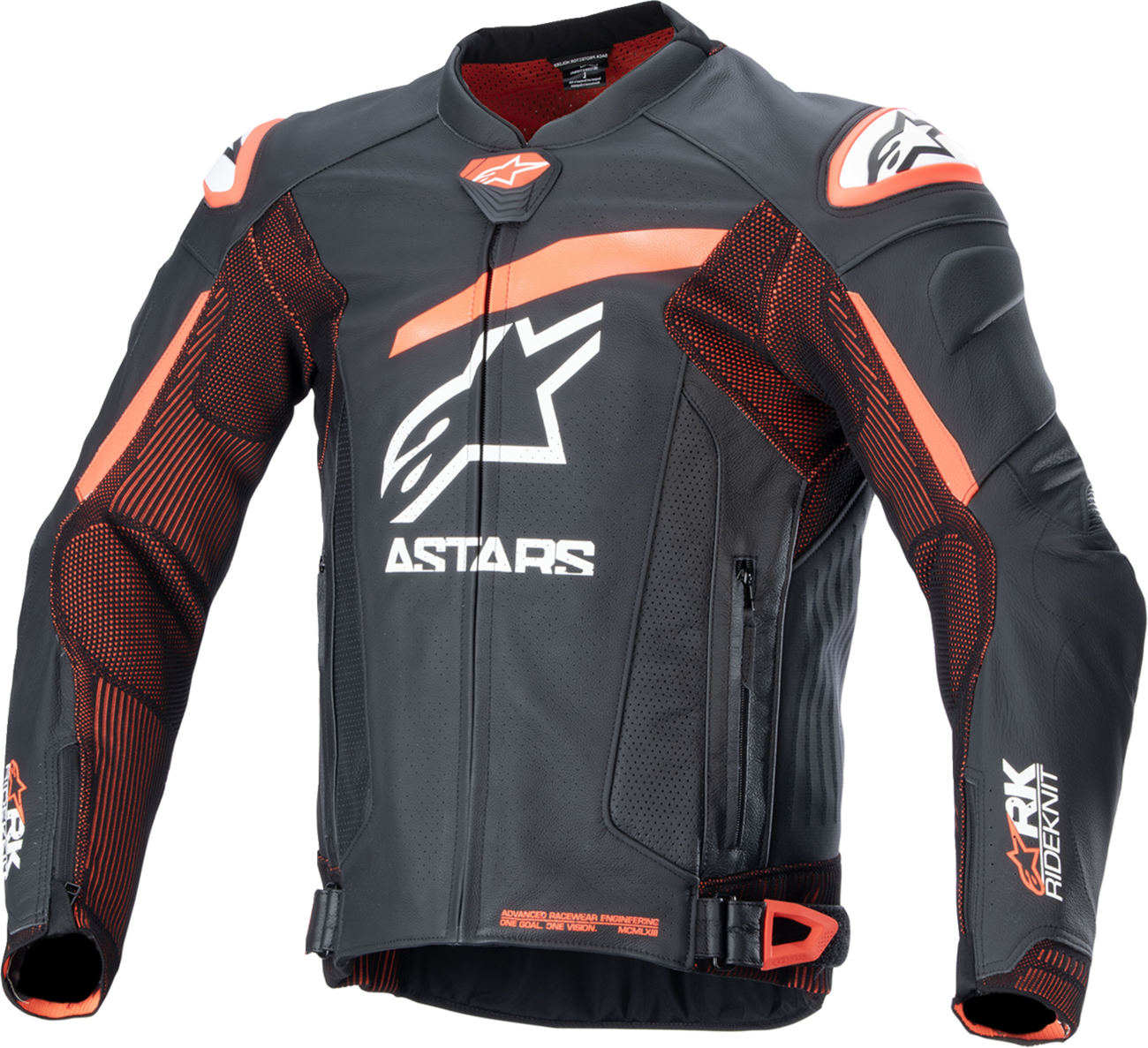 ALPINESTARS GP Plus R v4 Rideknit® Leather Jacket - Black/Red Fluo/White - US 44 / EU 54 3100324-1321-54