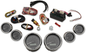 DAKOTA DIGITAL MVX-8K Series Analog 6-Gauge Kit - Chrome Bezel - Black Face with Gray Background MVX-8600-KG-C