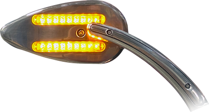 CUSTOM DYNAMICS Mirrors - Side View - with LED Turn Signal - Chrome - Pair CD-MIR-PLUG-C