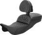 SADDLEMEN RoadSofa™ Seat - Honeycomb - with Backrest - Extended Reach - FL '08-'24 808-07B-190BR
