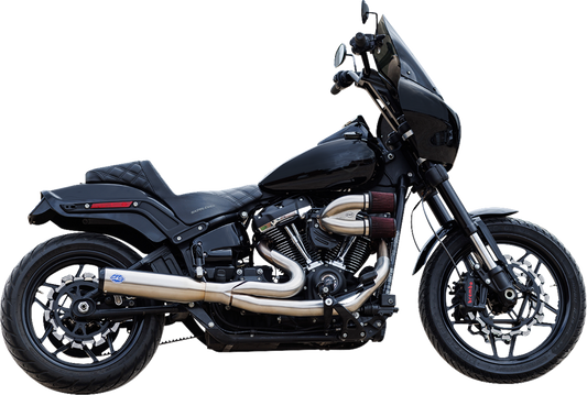 S&S CYCLE 2-into-1 Qualifier Exhaust System - 50-State - Silver - Softail 550-1103
