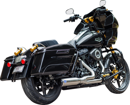 S&S CYCLE 2-into-1 Qualifier Exhaust System - Race Only - Brushed Stainless 550-1107