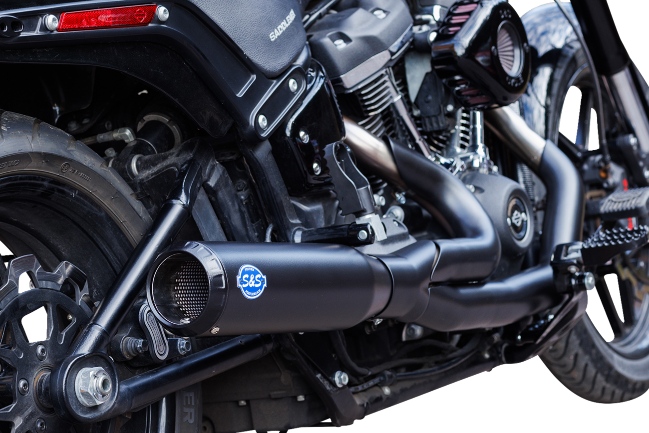 S&S CYCLE 2-into-1 Qualifier Exhaust System - 50-State - Black - Softail 550-1104
