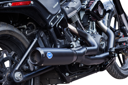 S&S CYCLE 2-into-1 Qualifier Exhaust System - 50-State - Black - Softail 550-1104