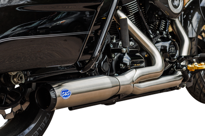 S&S CYCLE 2-into-1 Qualifier Exhaust System - Race Only - Brushed Stainless 550-1107