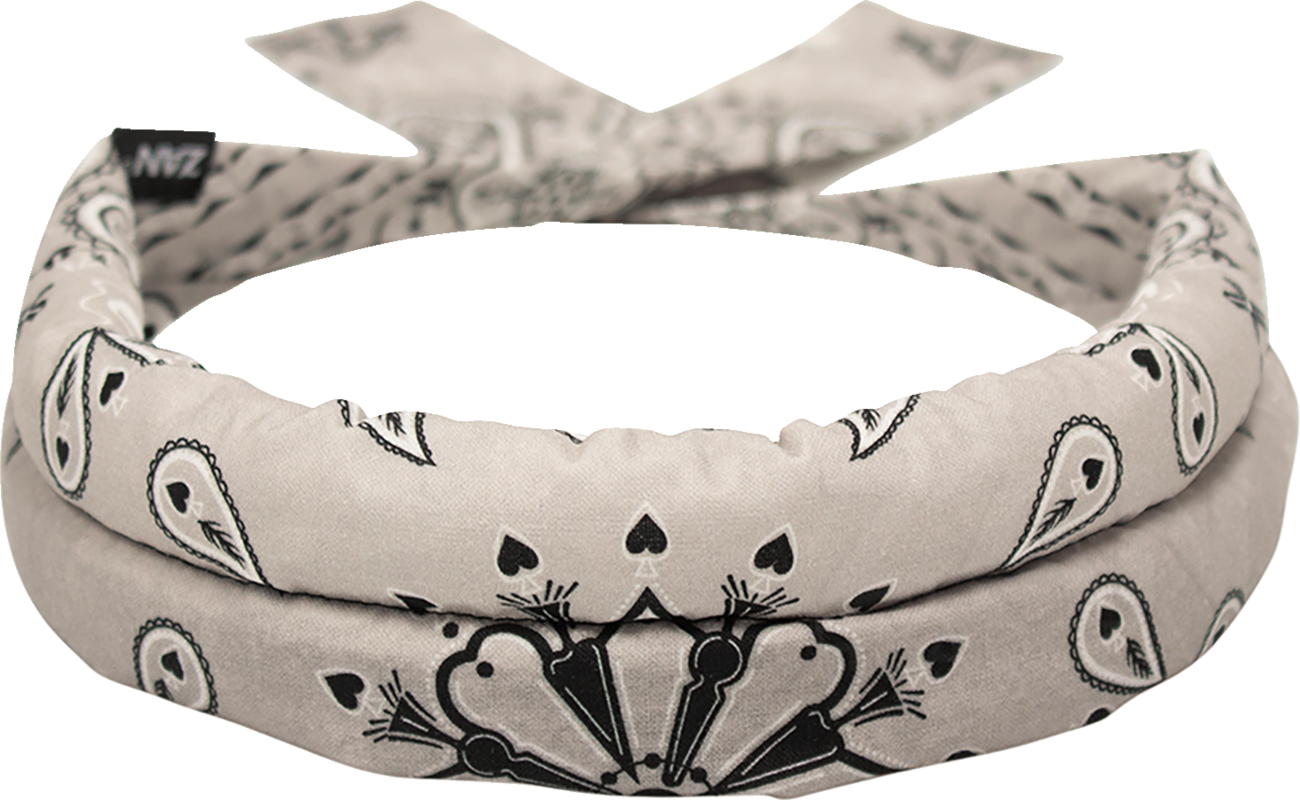 ZAN HEADGEAR Cotton Cooldanna® Gray Paisley DC165 – Cooling Head and Neck Wrap for Hot Weather