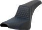 SADDLEMEN Step-Up Seat - Honeycomb - Blue Stitching - FXBB/FXST '18-'24 818-30-17701