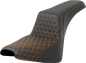 SADDLEMEN Step-Up Seat - Honeycomb - Orange Stitching - FXBB/FXST '18-'24 818-30-17703