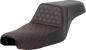 SADDLEMEN Step-Up Seat - Honeycomb - Red Stitching - 3.3 Gal Tank - Sportster '04-'22 807-11-17704