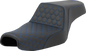SADDLEMEN Step-Up Seat - Honeycomb - Blue Stitching - 3.3 Gal Tank - Sportster '04-'22 807-11-17701
