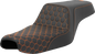SADDLEMEN Step-Up Seat - Honeycomb - Orange Stitching - 3.3 Gal Tank - Sportster '04-'22 807-11-17703