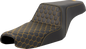 SADDLEMEN Step-Up Seat - Honeycomb - Gold Stitching - 3.3 Gal Tank - Sportster '04-'22 807-11-17707