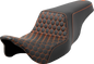 SADDLEMEN Step-Up Seat - Honeycomb - Orange Stitching - FL '08-'23 808-07B-17703