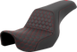 SADDLEMEN Step-Up Seat - Honeycomb - Red Stitching - Dyna '06-'17 806-04-17704
